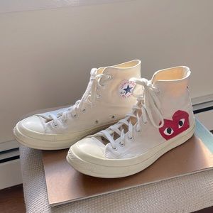CDG High Top Converse Size 9 Men’s Size 11 Women’s (Comme De Garcon Heart Shoes)